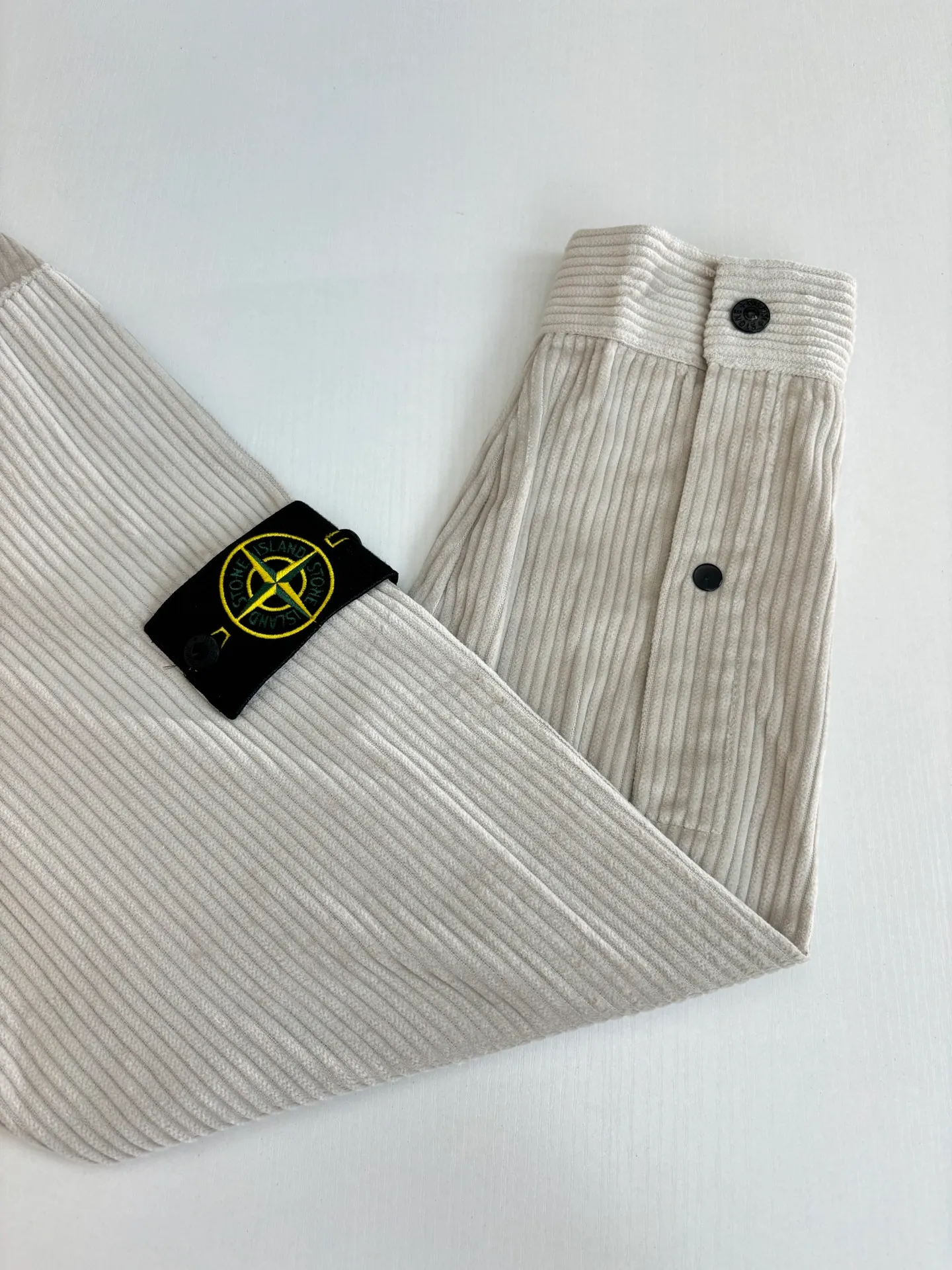 🅿️610 Stone ISLAN*/stone island 23FW solid color corduroy logo armband shirt Size: S/M/L/XL